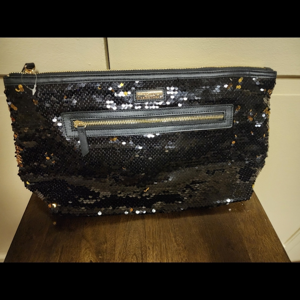 Sequin Black Clutch